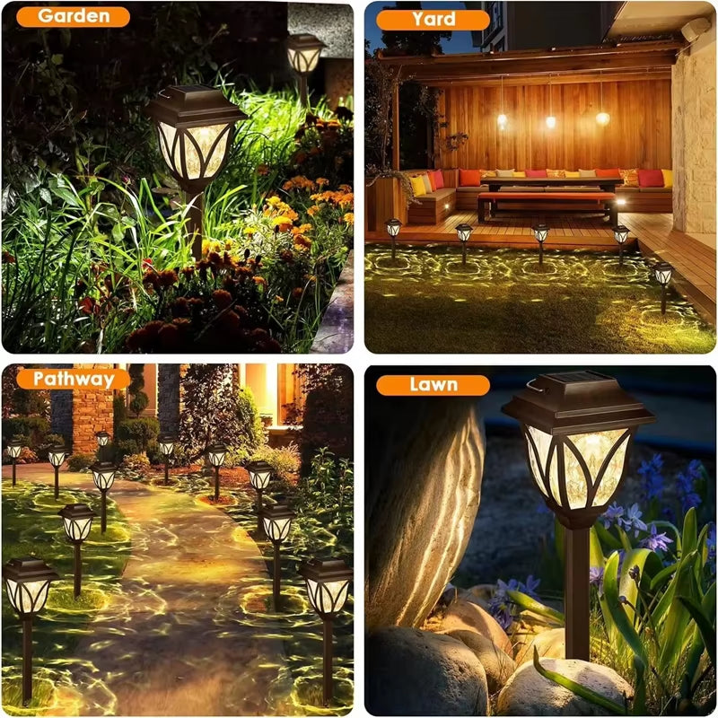 Solar Pathway Lights LED 2Pack Outdoor Landscape Path Lamp Waterproof Solar Garden Lights for Yard Garden Walkway Patio Driveway
