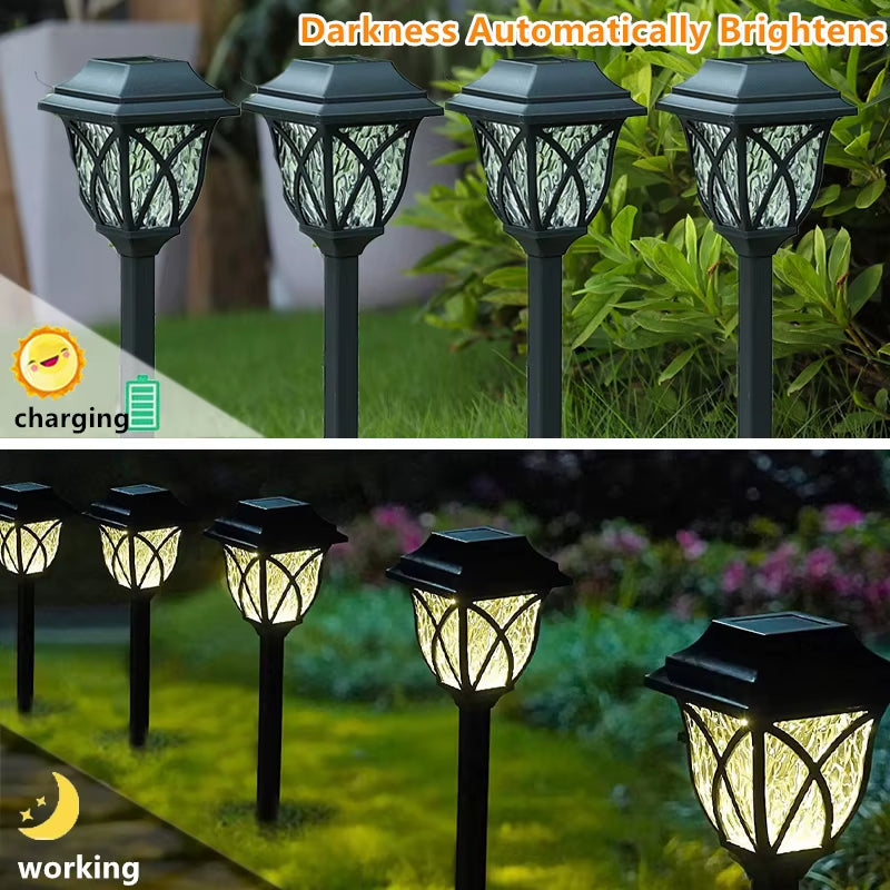 Solar Pathway Lights LED 2Pack Outdoor Landscape Path Lamp Waterproof Solar Garden Lights for Yard Garden Walkway Patio Driveway
