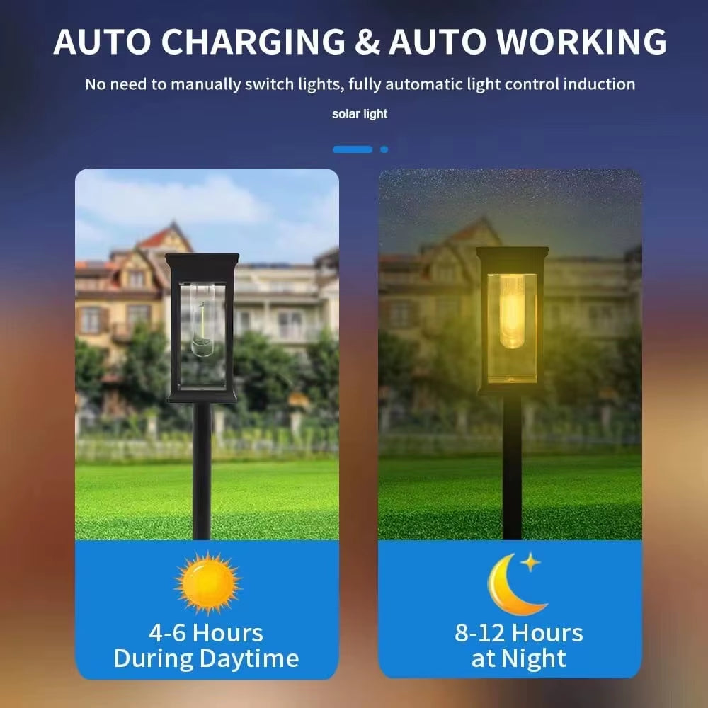 Outdoor Solar Pathway Lights IP65 Waterproof Solar Garden Lights Landscape Path Lights for Yard Lawn Patio Walkway