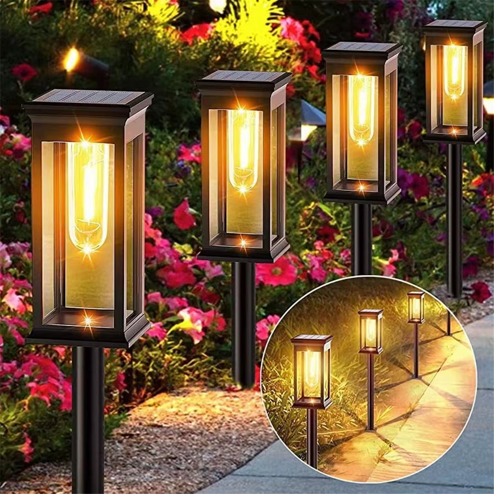 Outdoor Solar Pathway Lights IP65 Waterproof Solar Garden Lights Landscape Path Lights for Yard Lawn Patio Walkway