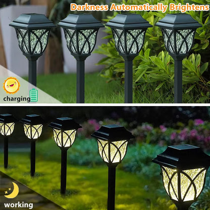 Solar Pathway Lights LED 2Pack Outdoor Landscape Path Lamp Waterproof Solar Garden Lights for Yard Garden Walkway Patio Driveway