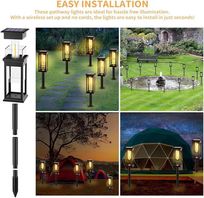 Outdoor Solar Pathway Lights IP65 Waterproof Solar Garden Lights Landscape Path Lights for Yard Lawn Patio Walkway